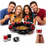 RULETKA ALKOHOLOWA + KIELISZKI GRA IMPREZOWA 16 SZT PREZENT URODZINOWY 18+