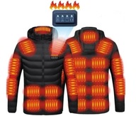 KURTKA PODGRZEWANA USB 21 STREF CIEPŁA ZIMOWA DŁUGA XL WODOODPORNA