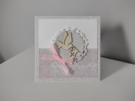 Kartka na Chrzest ręcznie robiona scrapbooking