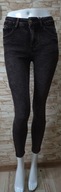 Spodnue rurki jeans przecierane barwinek czarne z różem skinny M.sara xs