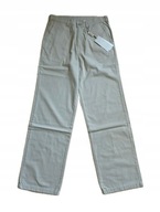 Spodnie męskie materiałowe Prosta Nogawka Kremowe Bawełna XL W84 L34