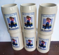 kufle Browar LOWENBRAU MUNCHEN Oktoberfest 2012 , CERAMICZNY, 6 X 0,5L