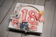 Pudełko prezent kartka 18 urodziny kobiety Osiemnastka Personalizacja