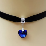 NASZYJNIK GOTYCKI PUNKOWY ROCKHALLOWEN wsązka serce CYRKONIA MODA ANIME