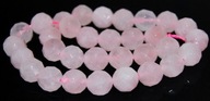 H6- KWARC RÓŻOWY - kula fasetowana - 10mm - 12 sztuk