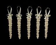 Zawieszka ozdoba szydełkowa choinkę Sopelek srebrne (Z148)