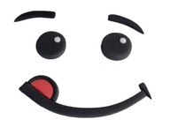 Figurka 3D Twarz ludzika Lego z językiem dekoracja z masy cukrowej na tort