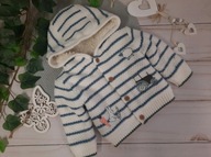 Nutmeg śliczny sweterek bluza 62cm 0-3mies