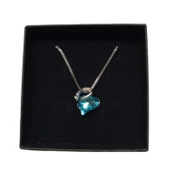 Srebrny Naszyjnik Serce z Cyrkonią Moissanit Kamień Stal Szlachetna Prezent