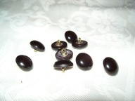 GUZIKI, CIEMNY FIOLET-PERŁOWE VINTAGE - 9 SZT.