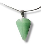 AWE02 Łańcuszek z wisiorkiem z kamieniem AWENTURYN ZIELONY WAHADŁO