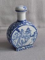 KARAFKA BUTELKA Z KORKIEM ZAKRECANYM WIETNAM RECZNIE MALOWANA LATA 70