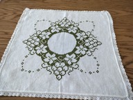 Serwetka serweta skandynawska ręczny haft niepowtarzalny obrus 44x46