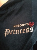 Bluza czarna welur rozpinana kaptur print princess___BDB___34