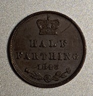Wielka Brytania 1/2 farthinga 1843r. BCM