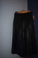 Stradivarius Piękna spódnica plisowana skóra eco maxi _36