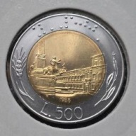 *WŁOCHY [0372]*500 Lirów 1988r. Republika Włoska, Pałac Kwirynalski Rzym