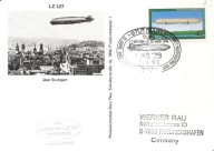 GRAF ZEPPELIN NAD STUTTGARTEM -karta ozdobna -stemple obieg 1978 rok