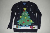 Bluezoo sweter święta, Mikołaj,choinka, 8-9 l, 134
