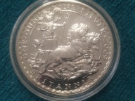 BRITANNIA 1 uncja srebro 2009 2 funty Elżbieta II Two Pounds Oz Ag moneta