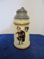 Porcelanowy Stary Kufel 1/2L ok, 1880r -49-