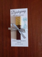 Podziękowania dla gości chrzest Merci 5 szt.