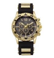 Kwarcowy złoty zegarek ZHOWE męski z silikonowym paskiem