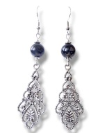 AW41 Kolczyki kamienie AGAT WĘŻOWY