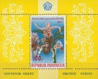 Indonezja 1977 Znaczki Blok 24A ** kwiaty orchidee orchidea