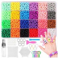 KORALIKI WODNE ZESTAW XXL 2400 EL. SZABLONY WZORY DO TWORZENIA BIŻUTERII