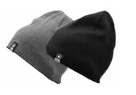 Męska czapka zimowa ciepła dwustronna szara i czarna 2w1