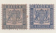 Stare Niemcy Baden 1862 Mi 19* Badenia Księstwa Niemieckie Różne Odcienie