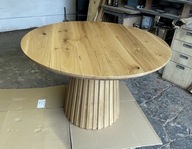 Stół debowy okrągły 120 cm rozkładany Loft