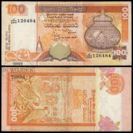 BNA - SRI LANKA 100 Rupii 2001 seria J/284 nr 126484 # P111b # F/VF