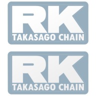 2x Naklejka z Logo RK TAKASAGO CHAIN Biała, 6 Rozmiarów Motocyklowa Nalepka