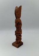Indiański Totem z drewna rzemieślnicza figurka vintage - przywieziona z USA