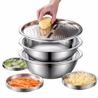 Zestaw kuchenny 3w1 ze stali nierdzewnej z młynkiem i miską 26cm