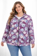 KURTKA BLUZA DRESOWA W KWIATY PLUS SIZE 52/54/56