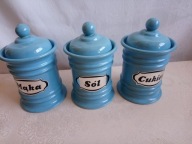Pojemniki kuchenne Mąka, Cukier, Sól - z czasów PRL