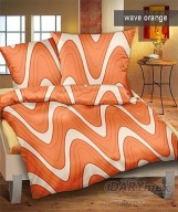 pościel z satyny 160x200 + 2x70x80 zamek S Wawe orange D-x