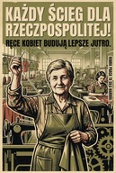 Plakat PRL ze Zdjęciem Babci + RAMA A2 | PREZENT Dzień Babci | PROJEKT