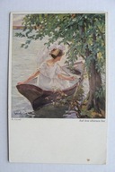 NA SREBRNYM JEZIORZE przedwojenna POCZTÓWKA