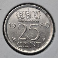 *HOLANDIA [0037]*25 centów 1980 Juliana (królowa Holandii), Korona 25 CENT