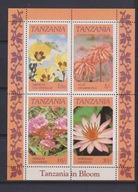 Tanzania flora kwiaty blok kasowany