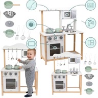 KUCHNIA DREWNIANA DLA DZIECI MAMABRUM DREWNIANE AKCESORIA KUCHENNE ZABAWKA