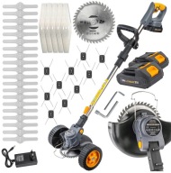 PODKASZARKA AKUMULATOROWA KOSA WYKASZARKA NA KOŁACH 2X 21V 2AH MEGA ZESTAW