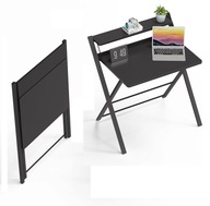 MAŁE SKŁADANE BIURKO 2 POZIOMOWE KOMPUTEROWE 69 x 45 x 81 cm czarne