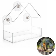 Karmnik dla ptaków na okno – transparentny domek z przyssawkami