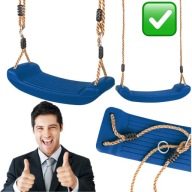 HUŚTAWKA DLA DZIECI OGRODOWA PLASTIKOWA NIEBIESKA SIEDZISKO 60 kg SOLIDNA