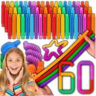 RURKI TUBY SENSORYCZNE RURY POP ZESTAW XXL 60 SZTUK ANTYSTRESOWE DLA DZIECI